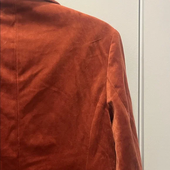 Elegant Velvet Women's Blazer in Rich Rust - Picture 10 of 11